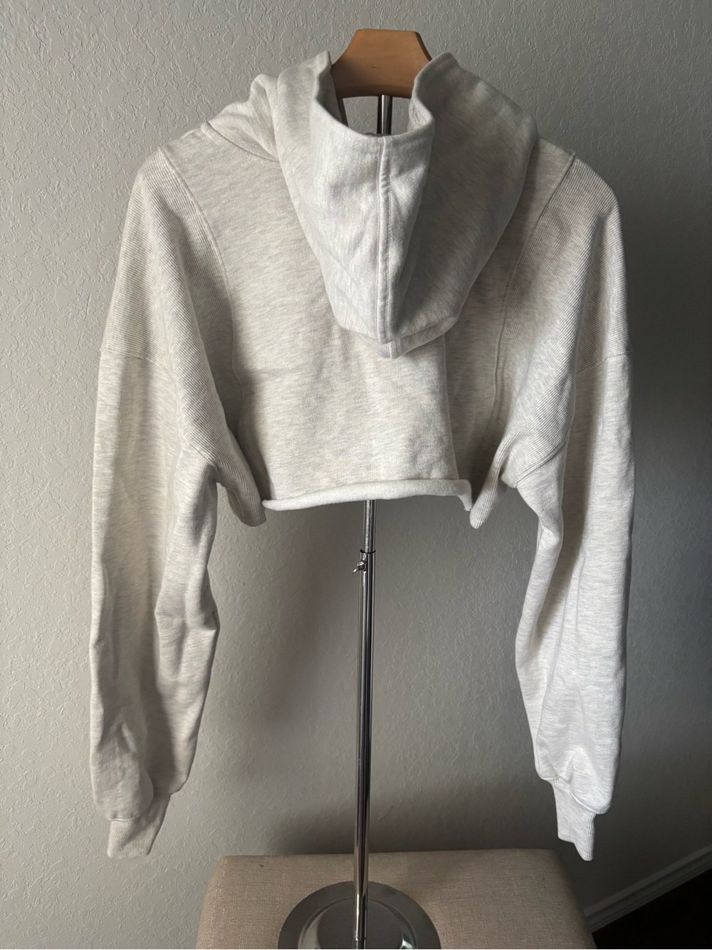FP Movement For The Win Micro Zip Hoodie Oatmeal Heather Crop Womens M *FLAW - Picture 3 of 7